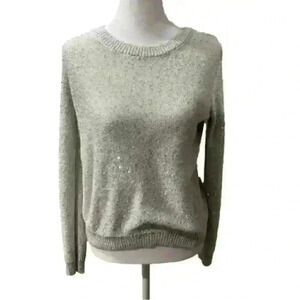 A.N.A Sparkly Sweater Sequin Bow Tie in Back